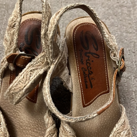 Sbicca Vintage Collection Wedge Hemp Strap Sandals Buckle 6 - Picture 3 of 5